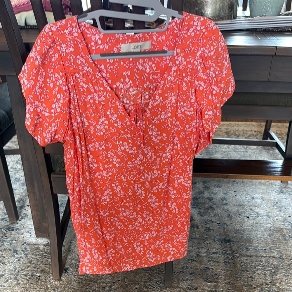 LOFT Red Blouse